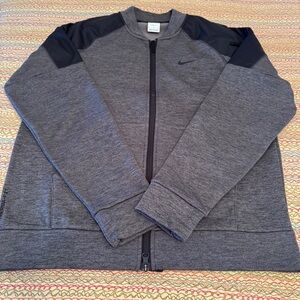 Nike Fit Therma Full Zip Up Fleece Jacket Men Medium Gray/Black